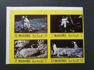 Manama Ajman Uae Imperf Set Space Astronaut Vf Mnh B302.  21 Start 0.  99$