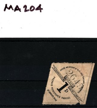 GB QV LOCALS 1d Railway Newspaper Stamp South Western & Midland Railway MA204 2