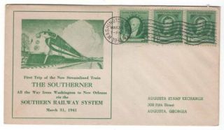 Southern Rr 1st Day Cover,  1st Day Of Trip,  The Southerner 1941 Exc.