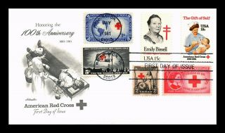 Dr Jim Stamps Us 100th Anniversary American Red Cross Combo First Day Cover