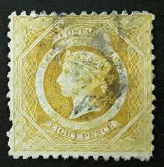 South Wales Australia Queen Victoria Qv 1860 Sg167b 8d Eight Pence Diadem