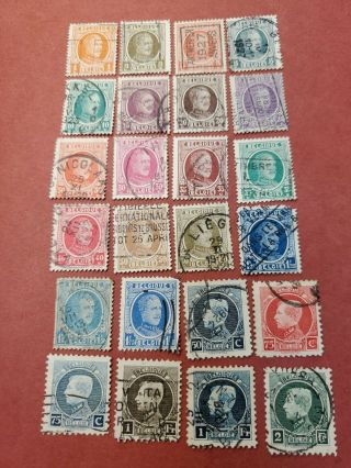 1922 Belgium Kl Postal Stamps Sc 144 - 167 (24) Set,