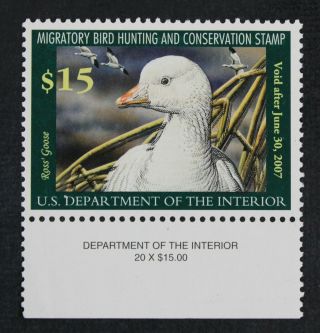 Ckstamps: Us Federal Duck Stamps Scott Rw73 $15 Nh Og Selvage Crease