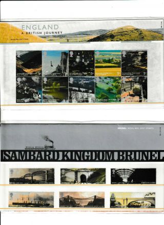 2 Presentation Packs From 2006 Brit Journey England,  Brunel Bi 380 381