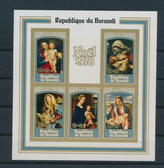 Lk89012 Burundi Imperf Madonna & Child Paintings Good Sheet Mnh