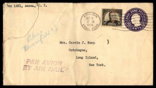 Mayfairstamps Us 1936 Canal Zone Ancon Uprated To Li York Cover Wwb25909