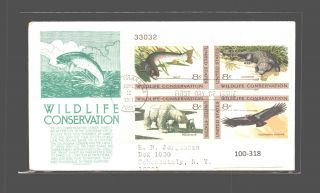 A2zed Us Fdc 12 Jun 1971 Anderson Cachet Wildlife Conservation La Plate Block