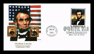 Dr Jim Stamps Us Abraham Lincoln Fdc Civil War Fleetwood Cover Gettysburg