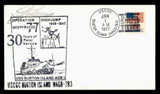 Dr Who 1977 Uscgc Burton Island Ship Operation Highjump Antarctic Cachet E39123