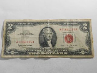 1963 Two Dollar Bill Red Seal