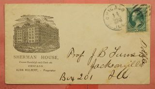 1880s Sherman House Hotel Advertising Chicago Il