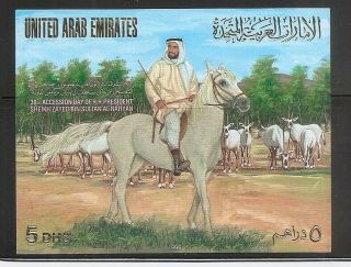 United Arab Emirates.  30th Acccession Day Sheik Zayed Bin Sultan Al - Nahyan.  Mnh