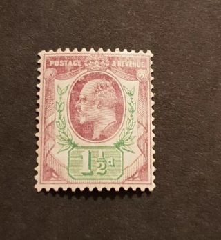 Gb Stamps King Edward Vii Sg 223 1 1/2d Pale Dull Purple And Green M/mint