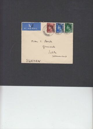 1936 Edward Viii ½d - 2½d Airmail Fdc To Sweden With Cupar Fife Cds