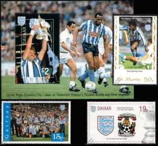 Coventry City Fa Cup Winners 1986 - 1987 Football Stamps (kilkline/cyrille Regis)