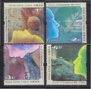 Hong Kong China 2002 Cyber Industry Comp.  Set Of 4 Stamps Sc 974 - 977 In Mnh