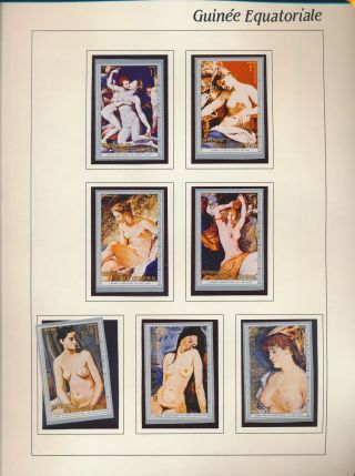 Xb71560 Equatorial Guinea Imperf Nude Paintings Art Fine Lot Mnh