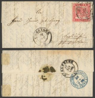 Germany Baden 1866 - Cover Constanz 36137/8