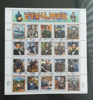 Usa 2975 Civil War Sheet Cat Us40$