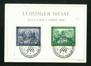 Deutsche Reich Vf Card 1948 Leipziger Messe
