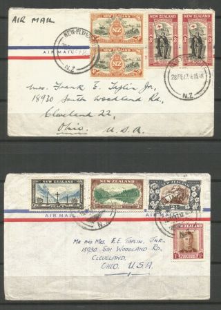Zealand,  Air Mails Covers To Usa