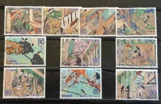 Japan: 10 Diff. ,  " Tale Of Genji " - 2008,  Animation,  X - Tra Large,  Compl.  Fu,  60 - A