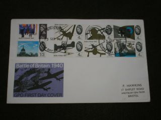 1965 Gb Stamps Battle Of Britain Phosphor First Day Cover Bristol Cancel Fdc