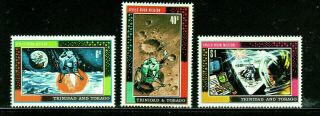 Trinidad & Tobago 166 - 168 1969 Moon Landing & Earth Vf Nh O.  G