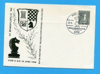 Cae Chess Schach Germany 13.  06.  1965 Welper Special Cancel