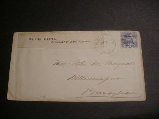 Us 1869 114 3 - Cent Cover,  Vineland,  N.  J.  To Williamsport,  Pa.  10 - 05 -