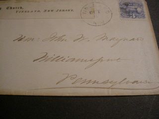 US 1869 114 3 - cent Cover,  VINELAND,  N.  J.  TO WILLIAMSPORT,  PA.  10 - 05 - 3