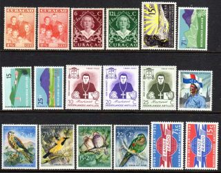 Netherlands Antilles Curacao Selection 18 Stamps Mixed Hinged / Unhinged