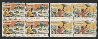 Zealand 1984 : Antarctic Research,  2 Block Of 4 Stamps,  Never Hinged