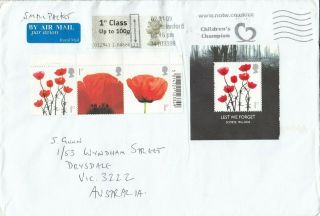 H1717 Chelmsford Essex Jan 2009 Sml Pkt Air Cover Australia Post And Go,  Poppies