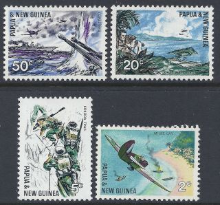 1967 Papua Guinea Pacific War Anniversary Fine Set Of 4 Mnh/muh