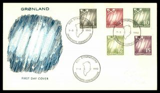 Mayfairstamps Greenland 1963 Set Of 5 Northern Lights First Day Cover Wwb94909