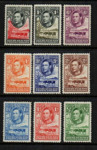 Bechuanaland 1938/52 Kgvi Definitives To 2/6 (9 Stamps) - Sg 118 To 126 - Fm