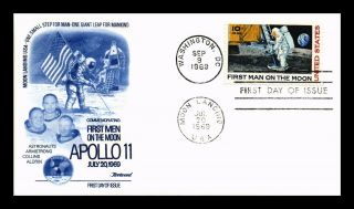 Dr Jim Stamps Us Apollo 11 Man On Moon Air Mail First Day Cover Fleetwood