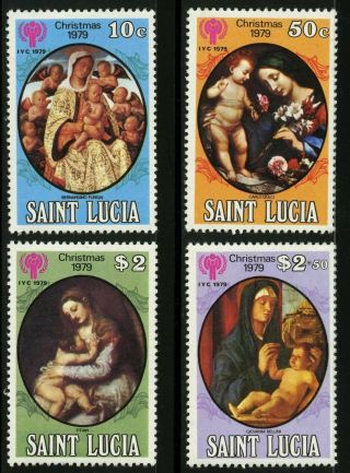 St Lucia,  Sc 483 - 86,  1980 Christmas/iyc Issue.  Mnh.