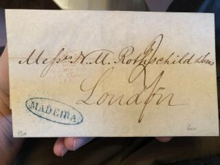 Rare Portuguese Colonial Madeira Stampless Postal Cover To London 1860