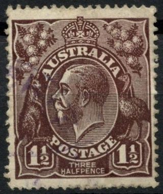 Australia 1918 - 23 Sg 58,  1.  5d Black - Brown Kgv E468