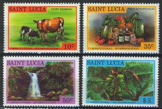 St Lucia,  Sc 465 - 488 1979 Agriculture Issue,  Full Set Of 4.  Mnh