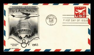 Dr Jim Stamps Us 8c Embossed Air Mail Aristocrats Fdc Postal Stationery Cover