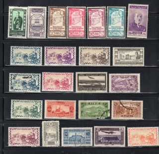 Middle East Syria Sar Stamps Canceled & Hinged Lot 53080