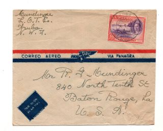 Aruba Nwi To Us Via Panagra Airmail Stamp Cover 1946 Curaco Luchtpost Id 329