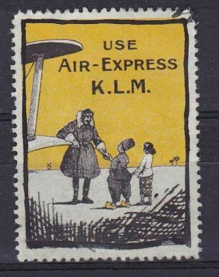 Netherlands,  Airmail Label,  Klm Use Air - Express