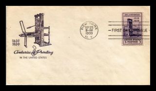 Dr Jim Stamps Us Three Centuries Printing In America First Day Cover Scott 857