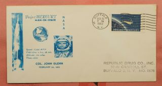 1962 Fdc 1193 John Glenn Project Mercury