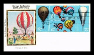 Dr Jim Stamps Us Hot Air Ballooning 200 Years Colorano Silk Fdc Cover Combo