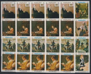N311.  5x Fujeira - Mnh - Art - Paintings - Imperf